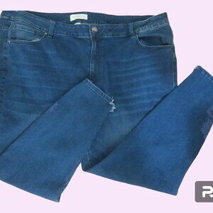 Lane Bryant mid-rise super stretch skinny denim jeans in blue size 26.